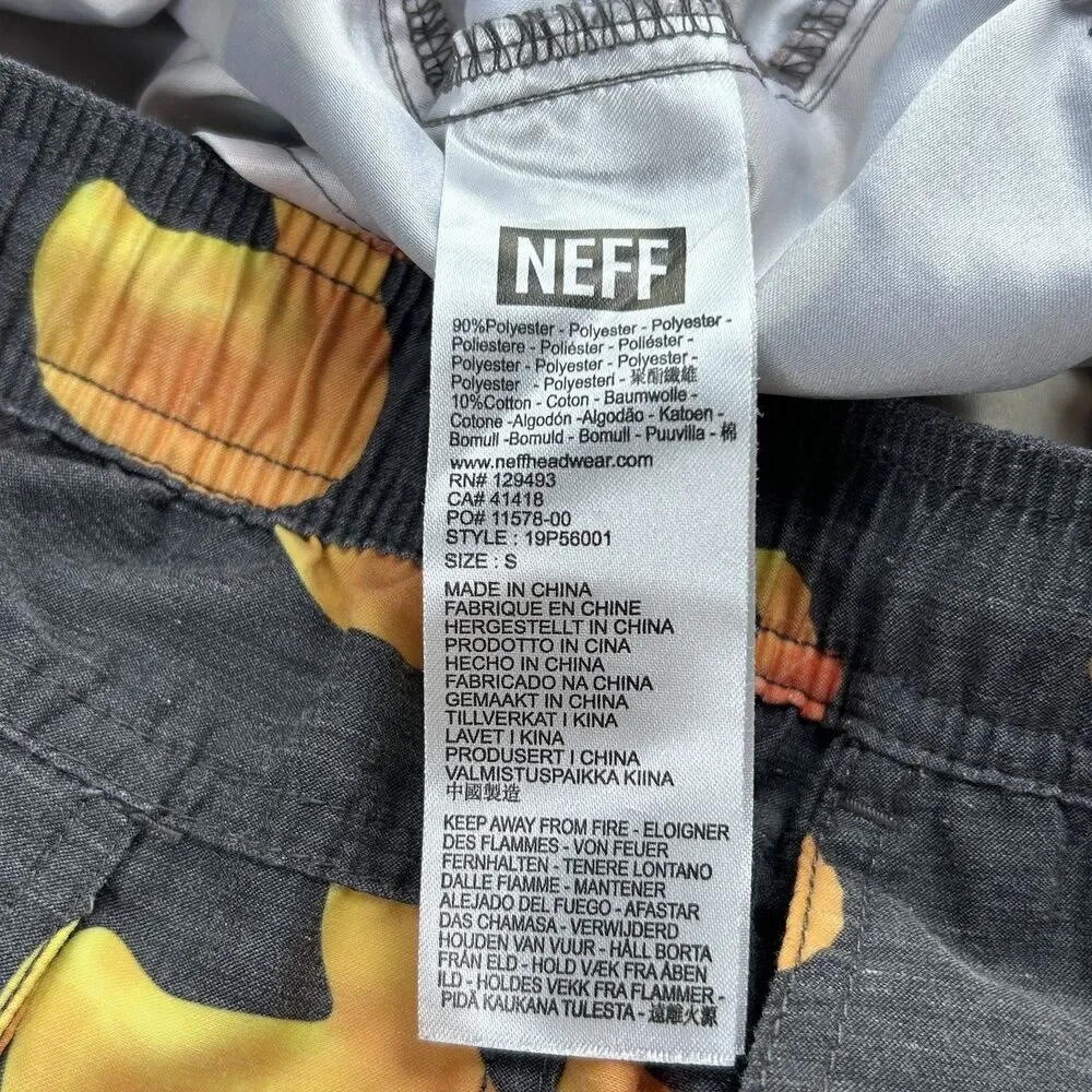 Neff Rubber Duck Print Quick Dry Trunks Swim Shorts Summer Fun Mens Small Gray